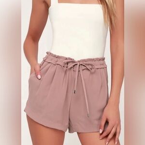 Lulu’s Jest Mauve Drawstring Shorts size Medium